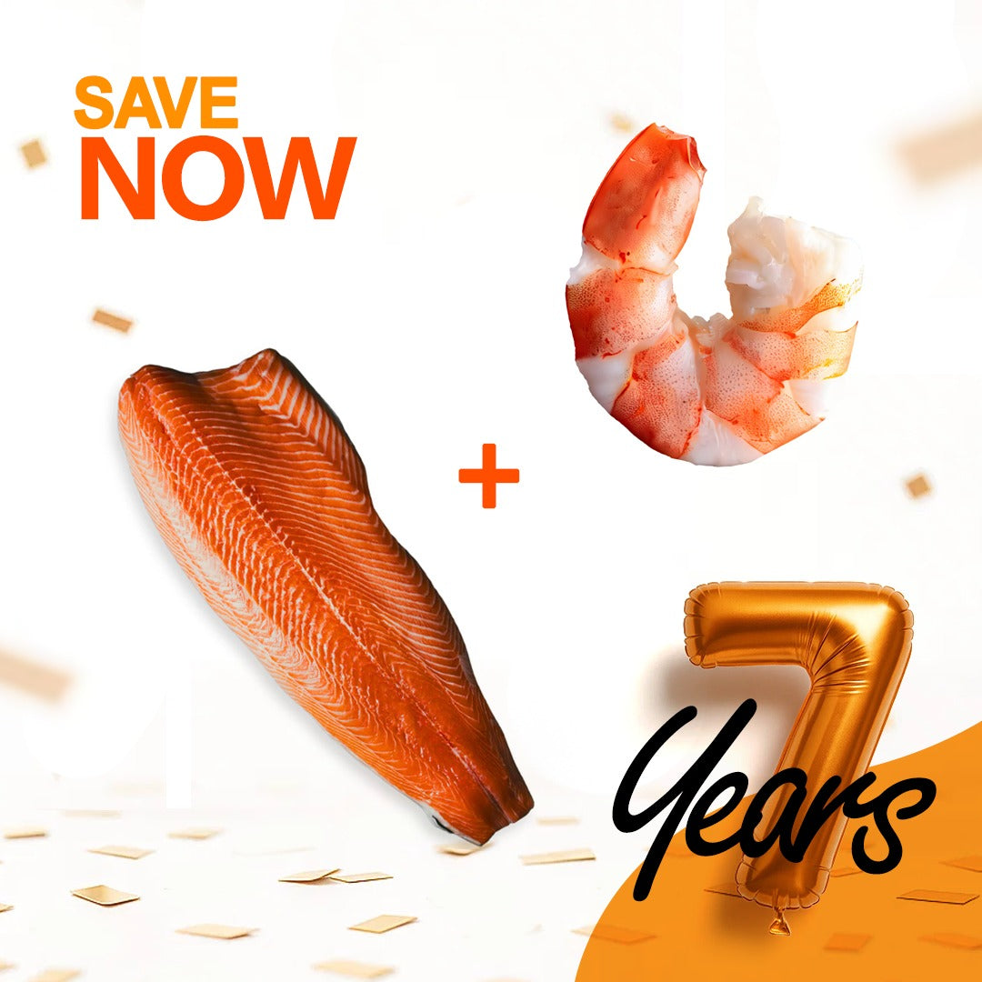 Salmon Fillet Whole Side (1300-1400g) + Super Jumbo Shrimp (400g)