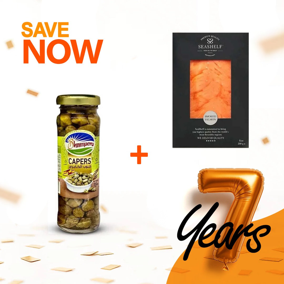 Norwegian Smoked Salmon (200g) + Shampero Capers - 100 gm