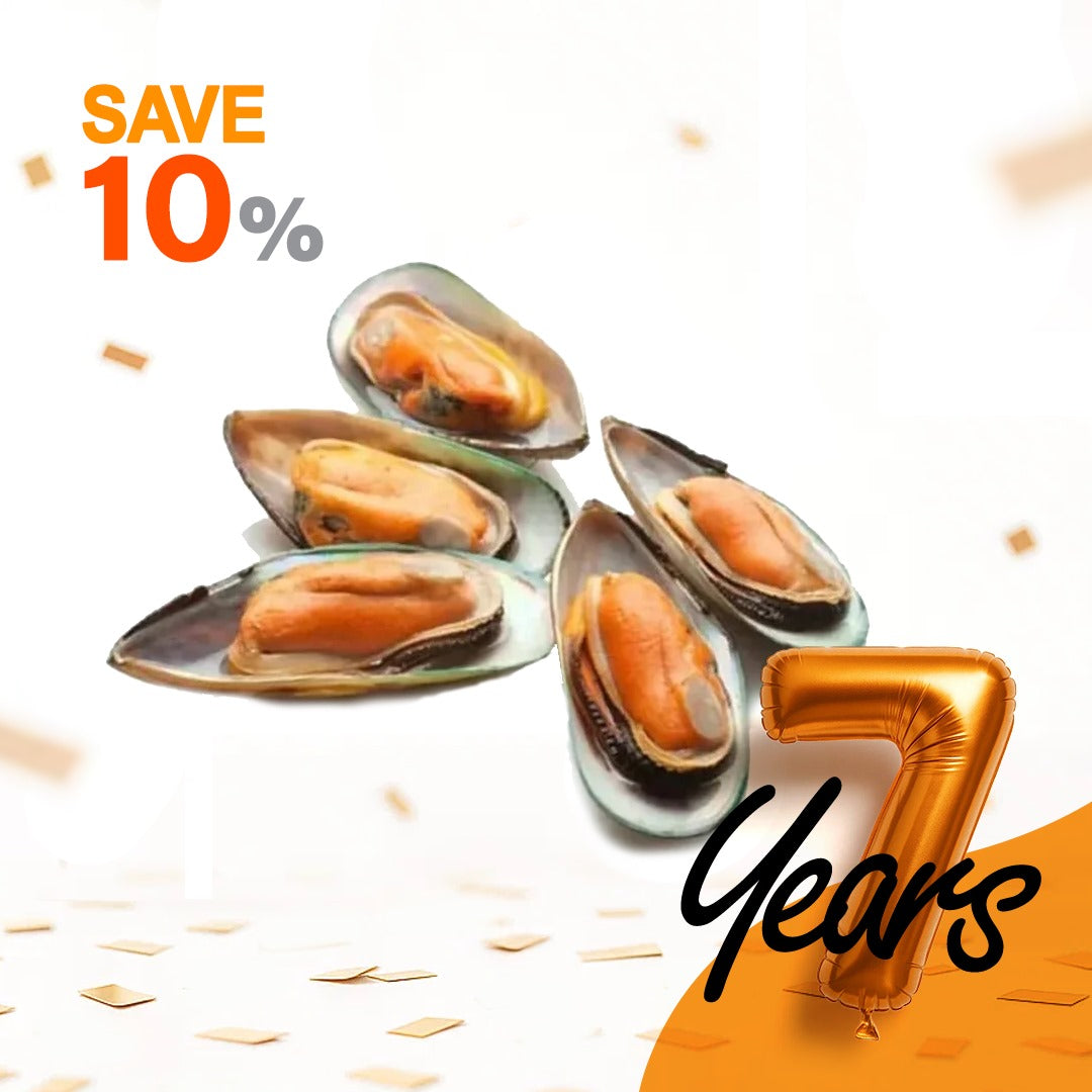 Jumbo Half Shell Mussels (1Kg)