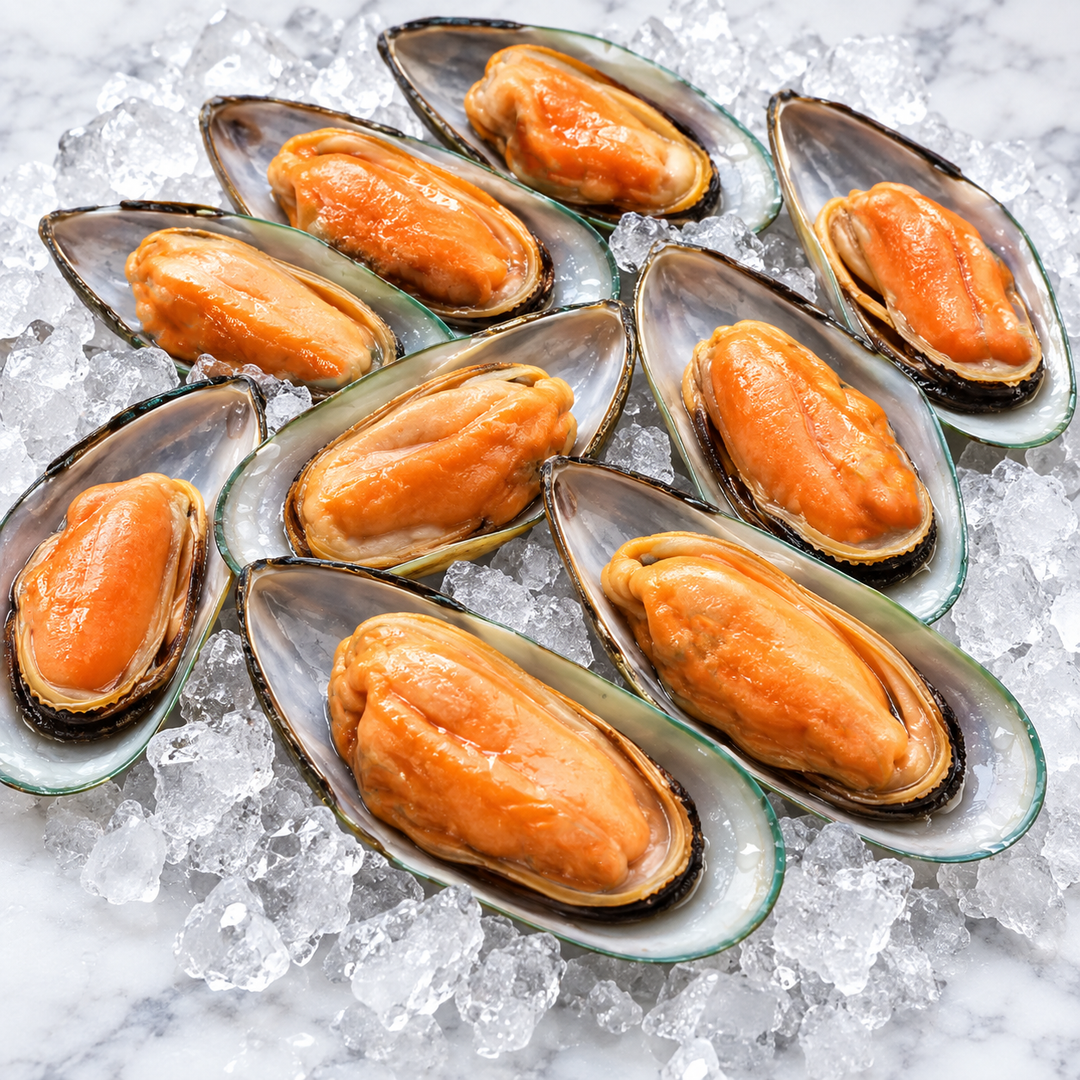 Jumbo Half Shell Mussels (1Kg)