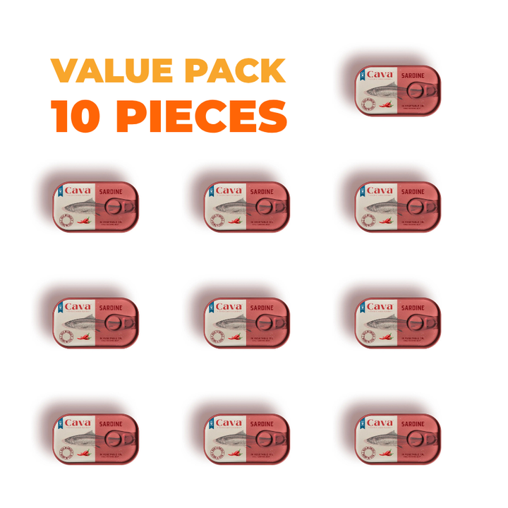Buy 10 Cava Spicy Canned Sardines 125g