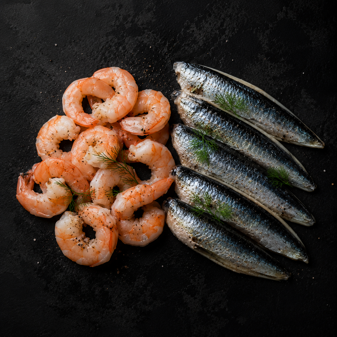 Buy Emirati Medium Peeled Shrimp 1000 gm — Get FREE Cava Sardines