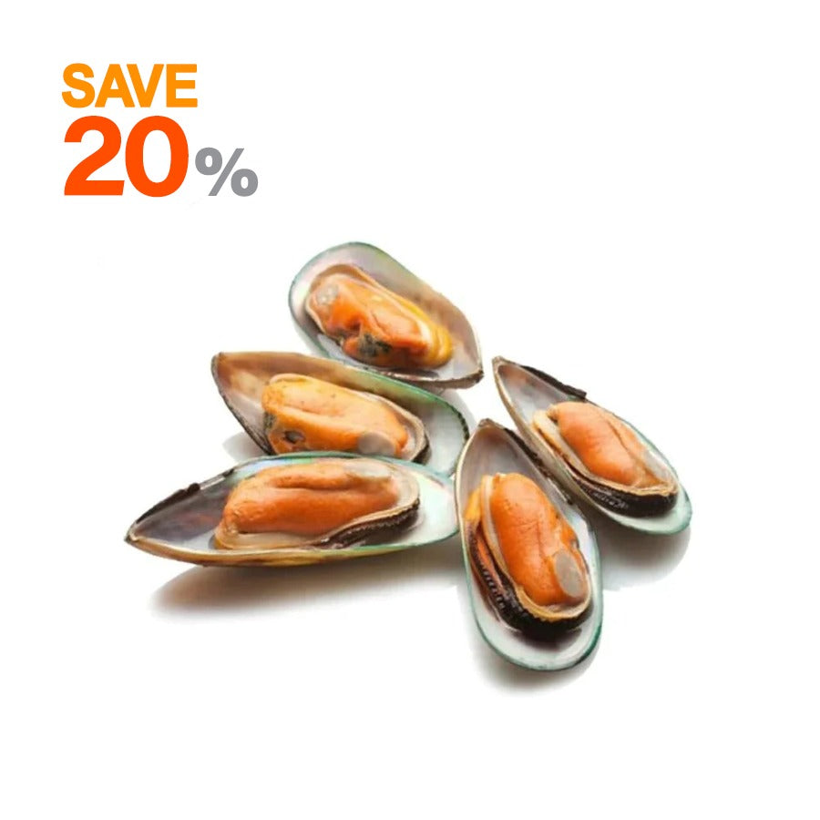 Jumbo Half Shell Mussels (1Kg)