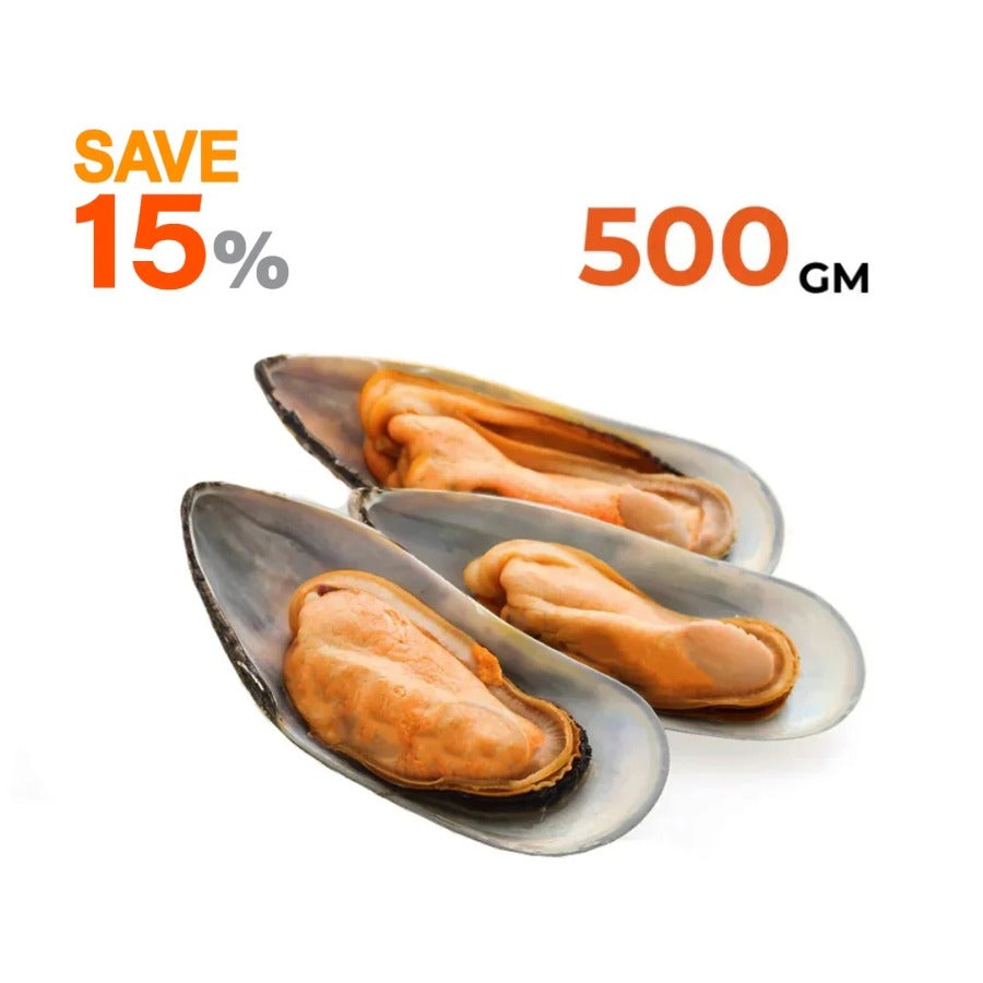 Jumbo Half Shell Mussels (500g)