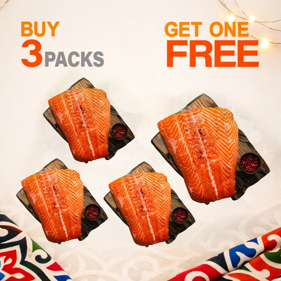 عرض ثلاث قطع من  السالمون الفيليه واحصل على واحدة مجانًا