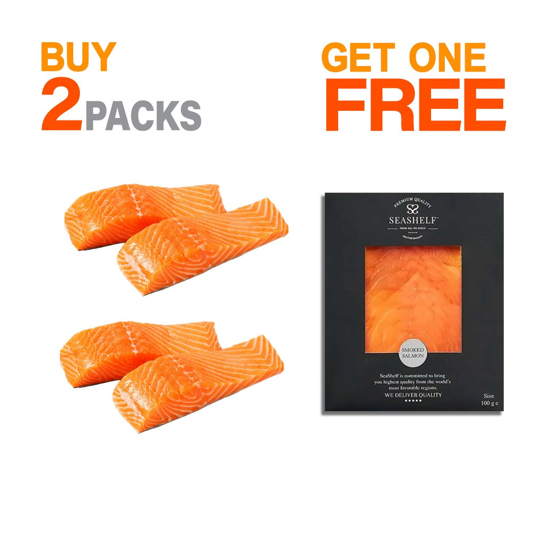 2× 360g Salmon Portions + Free 100g Smoked Salmon