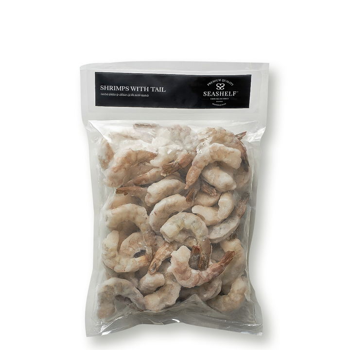 جمبري مقشر سوبر جامبو بالذيل  -  ( 1000 جرام)
