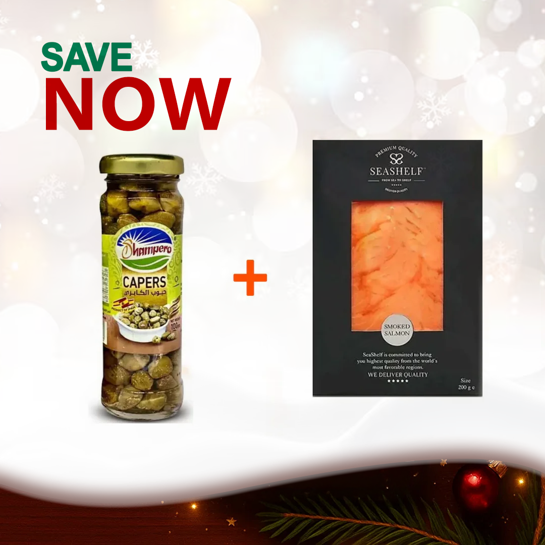 Norwegian Smoked Salmon (200g) + Shampero Capers - 100 gm
