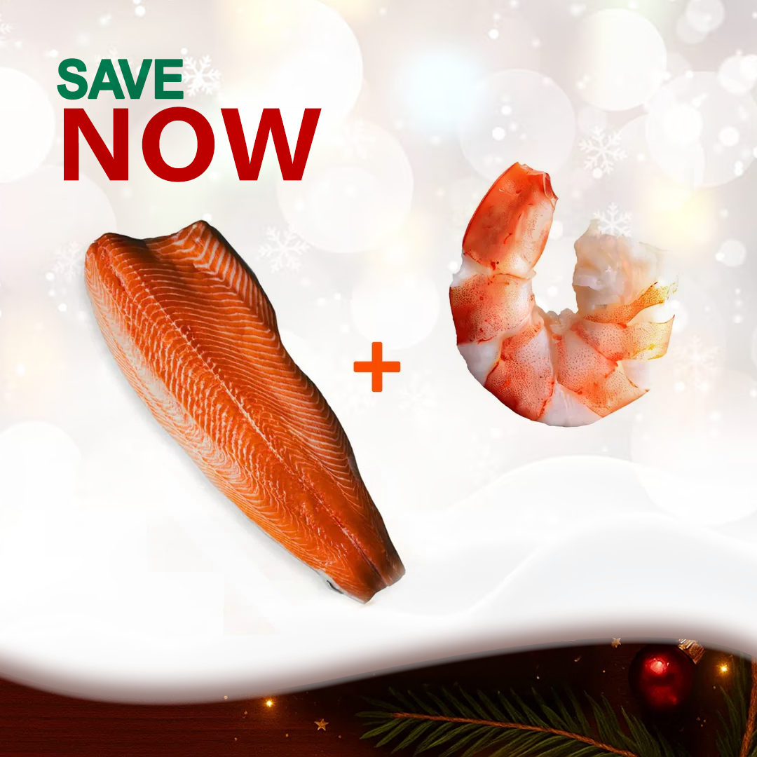 Salmon Fillet Whole Side (1300-1400g) + Super Jumbo Shrimp (400g)