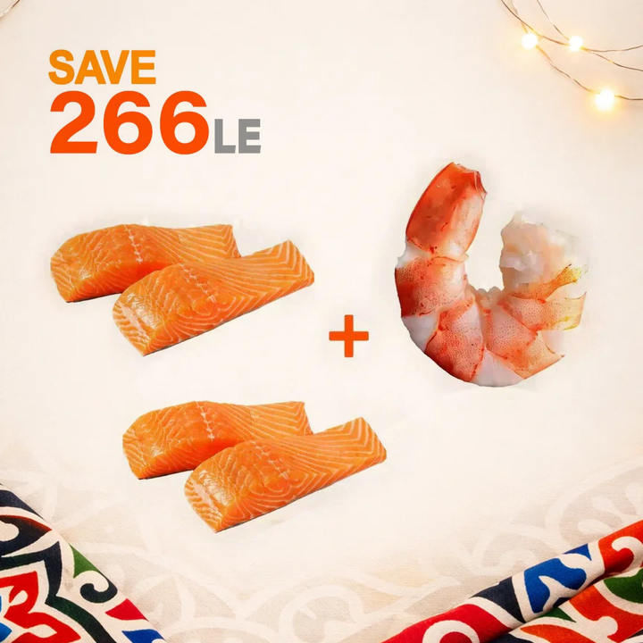 Salmon Fillet Portion (2 Packs) + Jumbo Shrimp (1000g)