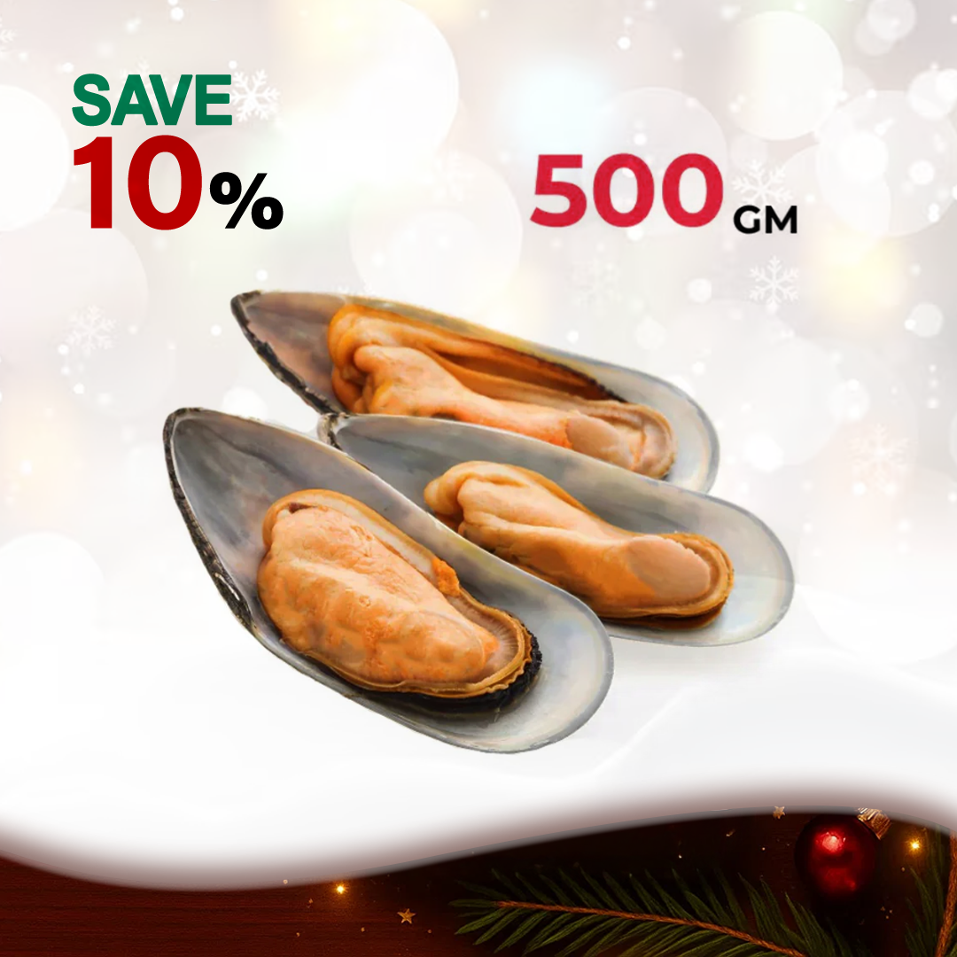 Jumbo Half Shell Mussels (500g)