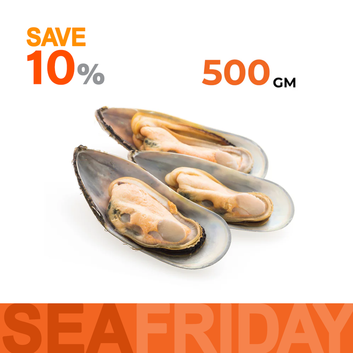 Jumbo Half Shell Mussels (500g)