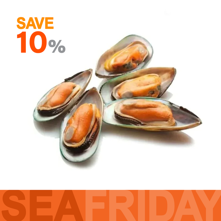 Jumbo Half Shell Mussels (1Kg)