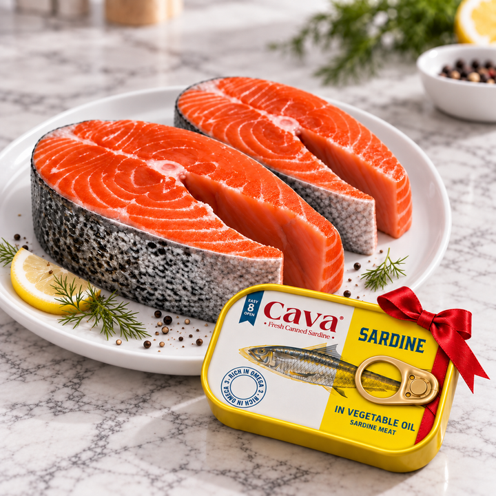 Buy 2 x Salmon Steak 230 - 260g — Get FREE Cava Sardines