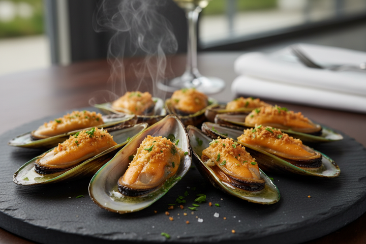 Jumbo Half Shell Mussels - Cooked