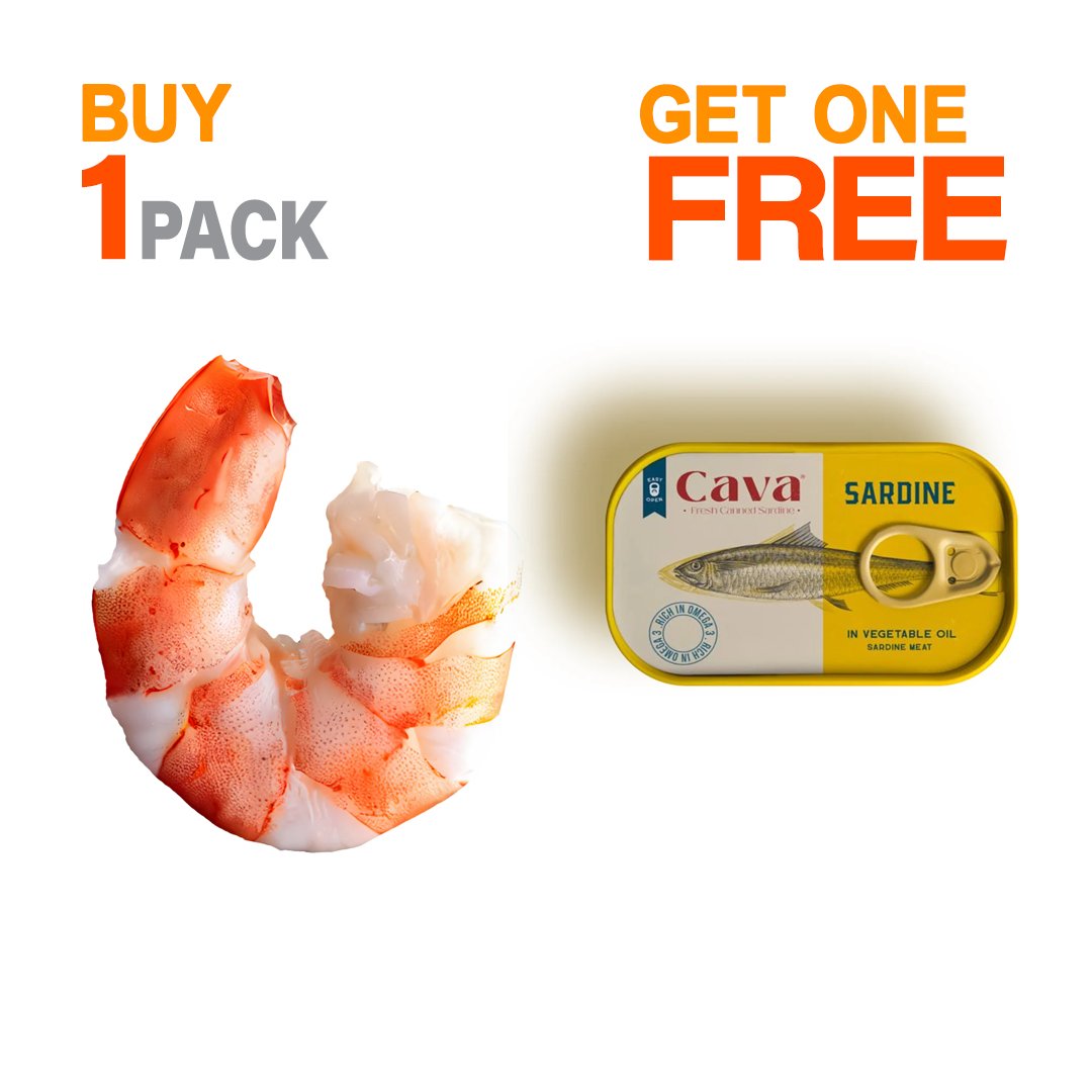Buy Emirati Medium Peeled Shrimp 1000 gm — Get FREE Cava Sardines