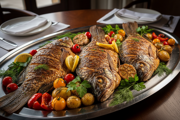 Multiple Cooked Shocked Wild Tilapia