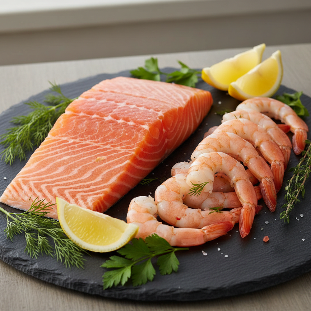 Salmon Whole Side + Super Jumbo Shrimp Bundle