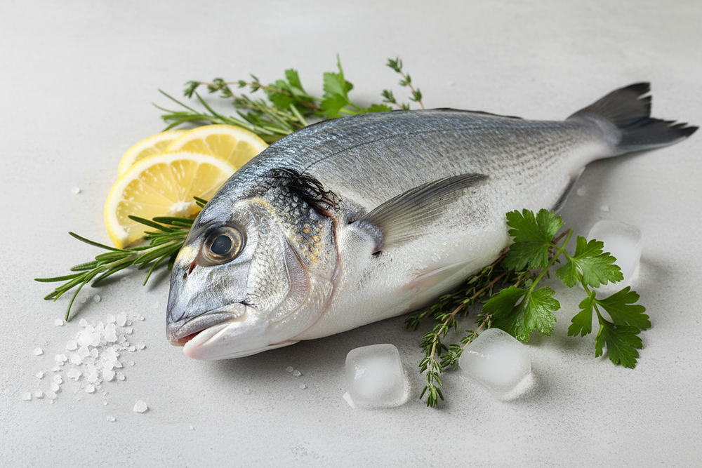 Shocked Gilt Head Bream whole Fish