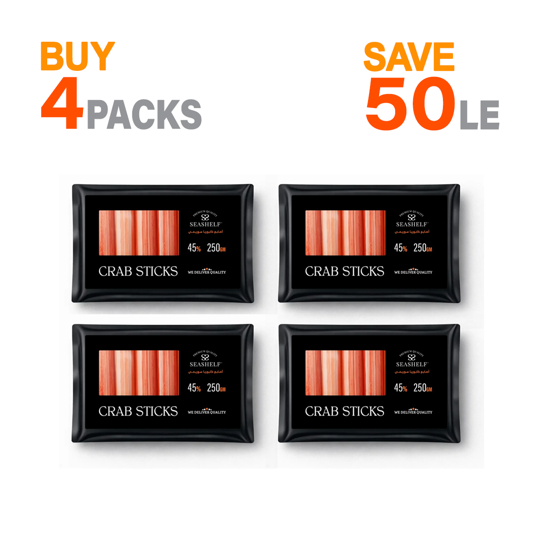 4 Packs Crab Sticks (45% Surimi) - Value Sushi Pack 250g each